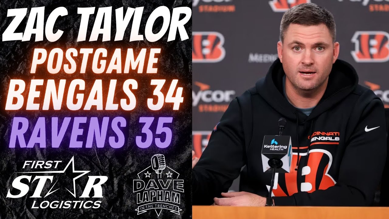 Cincinnati Bengals Head Coach Zac Taylor | Postgame After Bengals Lose to the Ravens 35-34