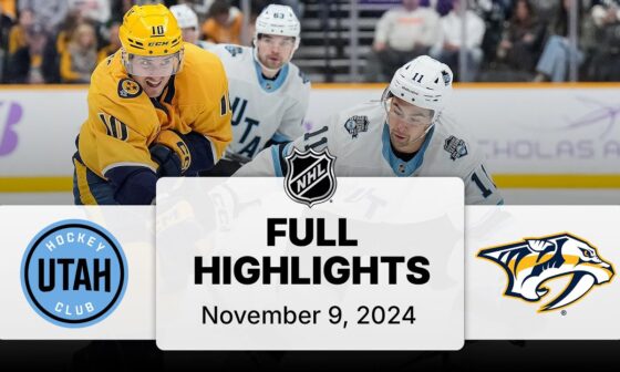 NHL Highlights | Utah Hockey Club vs. Predators | November 09, 2024