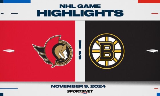 NHL Highlights | Senators vs. Bruins - November 9, 2024