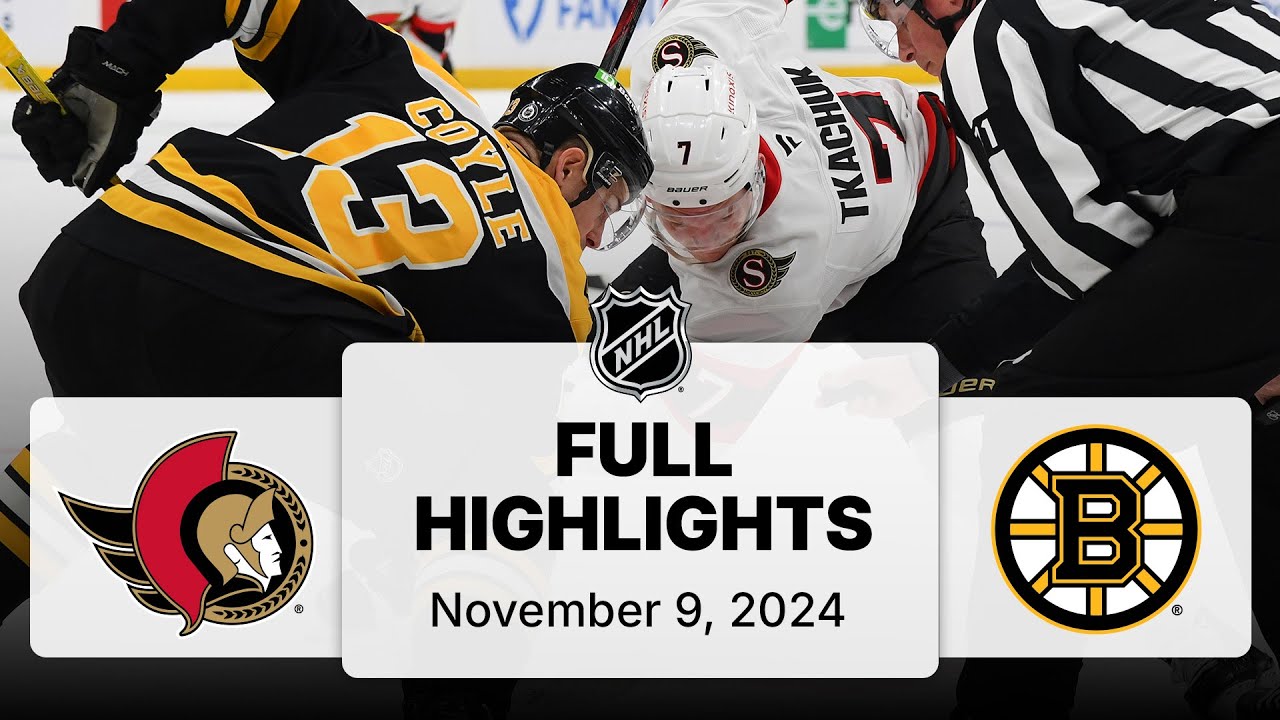 NHL Highlights | Senators vs. Bruins - November 9, 2024