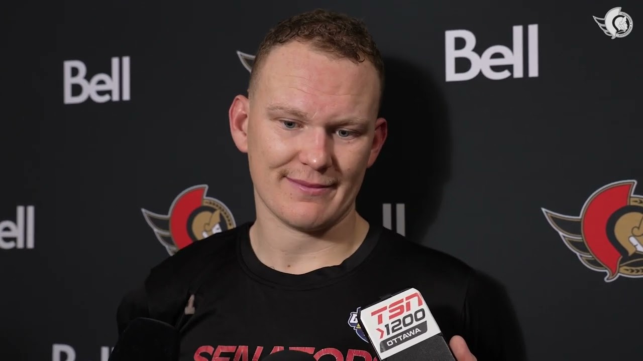 Michael Amadio, Linus Ullmark, Brady Tkachuk, Travis Green Postgame Media vs BOS