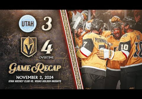 HIGHLIGHTS | Vegas Golden Knights 4, Utah Hockey Club 3 (OT) | Nov. 2, 2024