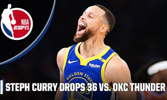 Steph Curry DROPS 36 as Golden State Warriors beat OKC Thunder 🏆 | NBA on ESPN