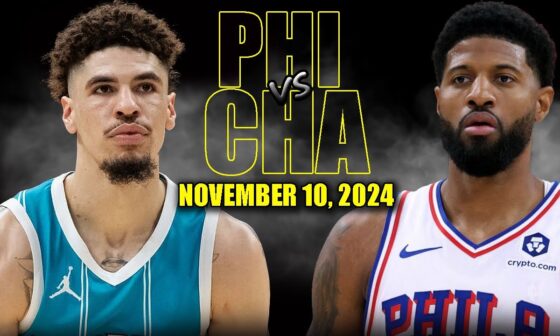 Philadelphia 76ers vs Charlotte Hornets Full Game Highlights - November 10, 2024 |2024-25 NBA Season