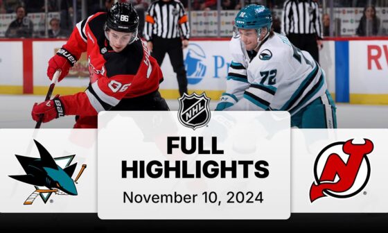 NHL Highlights | Sharks vs. Devils | November 10, 2024