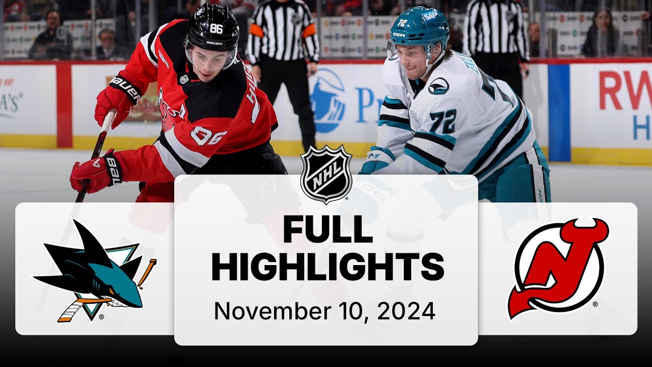 NHL Highlights | Sharks vs. Devils | November 10, 2024