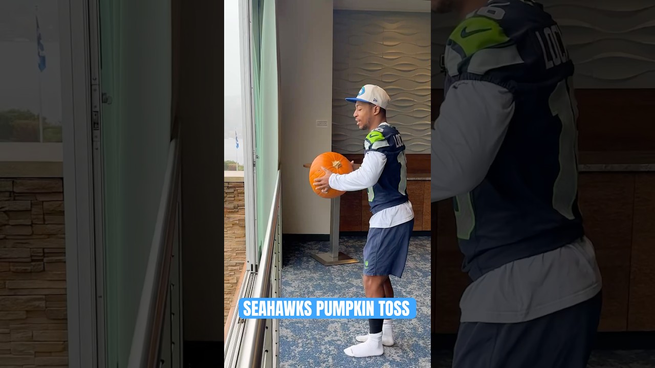 The Seahawks 2nd annual pumpkin toss 🎃 #nfl #seahawks