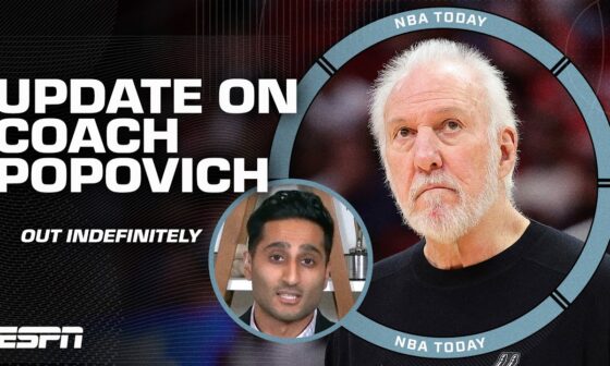 Shams gives the latest on Gregg Popovich's health issue, out indefinitely | NBA Today