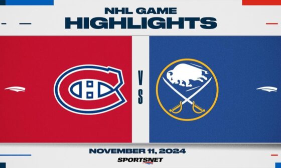 NHL Highlights | Canadiens vs. Sabres - November 11, 2024