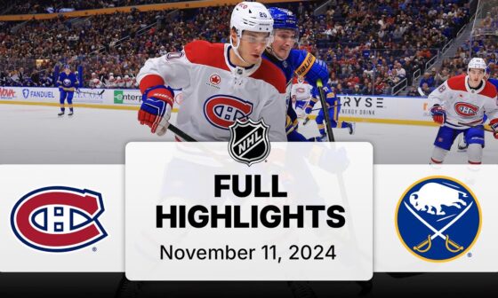 NHL Highlights | Canadiens vs. Sabres - November 11, 2024