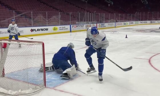 Raw Footage: Dakota Joshua takes part in Canucks' line rushes at practice