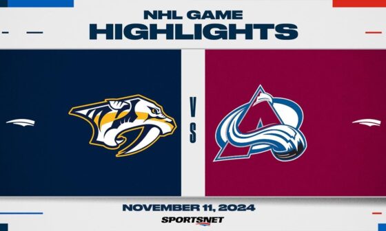 NHL Highlights | Predators vs. Avalanche - November 11, 2024