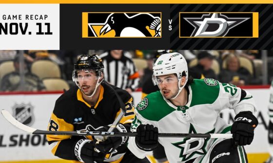 GAME RECAP: Penguins vs. Stars (11.11.24) | Beauvillier Scores Against Dallas