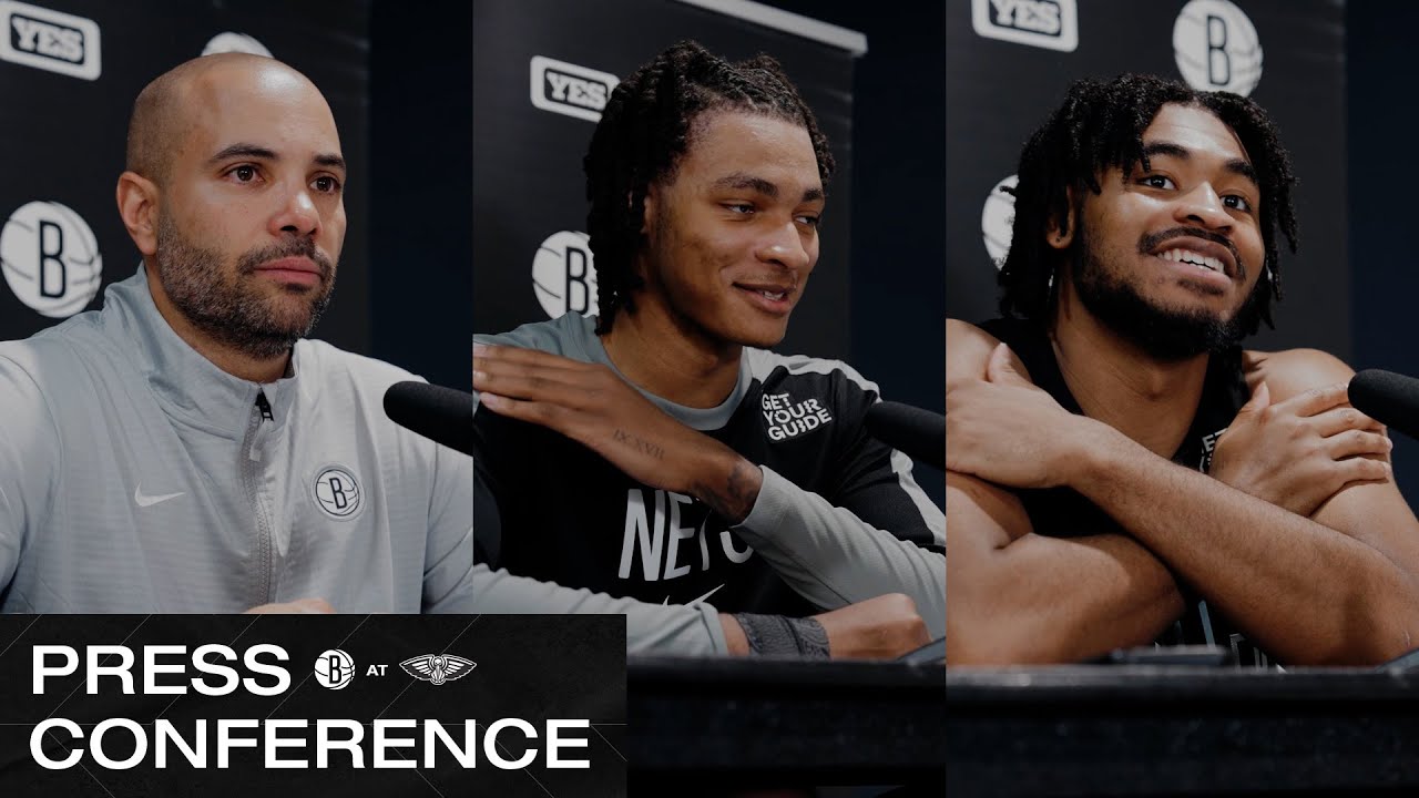 Jordi Fernández, Noah Clowney, and Cam Thomas on the Nets' win in New Orleans