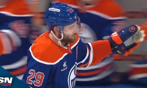 Leon Draisaitl Blasts Power-Play Goal Off Sweet Connor McDavid Feed