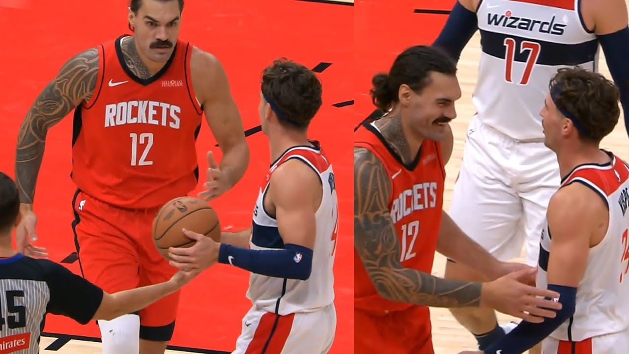 Steven Adams scared the sh*t out of Corey Kispert pretending to chase after him 😂