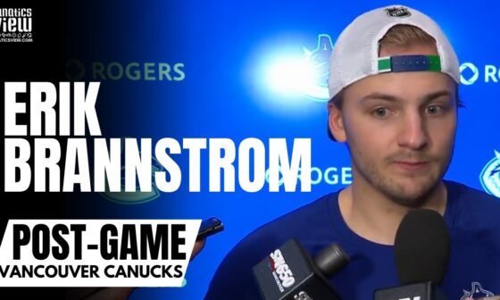 Erik Brannstrom Reacts to Getting First Goal With Vancouver Canucks, Jonathan Lekkerimaki Debut