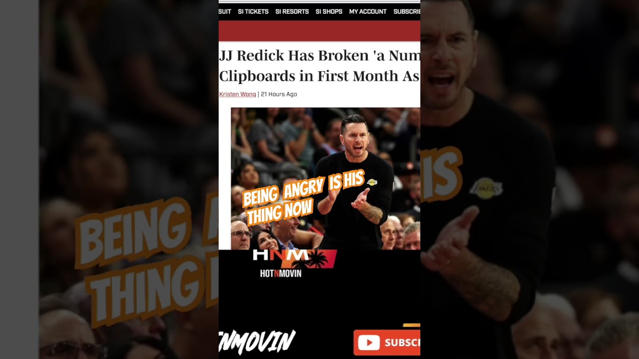 Angry JJ Redick loves breaking clipboards. #lakers #jjredick #nba #losangeleslakers