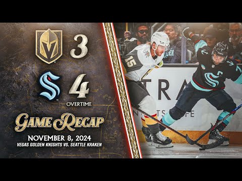 HIGHLIGHTS | Vegas Golden Knights 3, Seattle Kraken 4 | Nov. 8, 2024