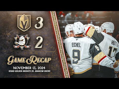 HIGHLIGHTS | Vegas Golden Knights 3, Anaheim Ducks 2 | Nov. 13, 2024