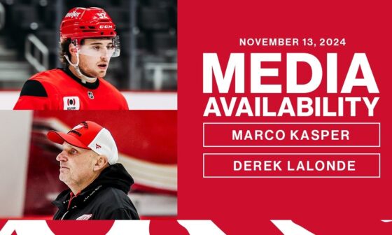 Marco Kasper, Derek Lalonde Morning Skate Media Availability vs. PIT | Nov. 13, 2024