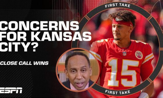 Stephen A. is 'CONCERNED' about  the Chiefs' close wins 😬| First Take