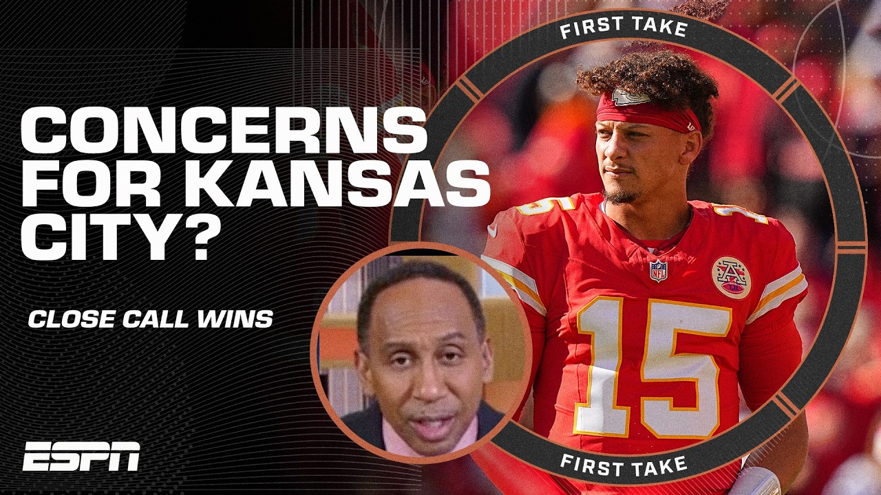 Stephen A. is 'CONCERNED' about  the Chiefs' close wins 😬| First Take