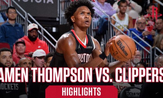 Amen Thompson (18 points) Highlights vs. LA Clippers l Houston Rockets