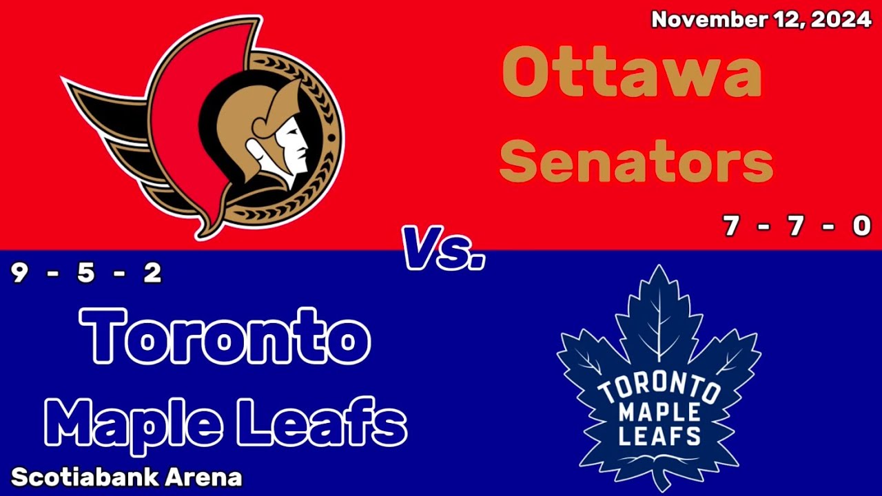 Ottawa Senators vs Toronto Maple Leafs | November 12, 2024 | All Goals