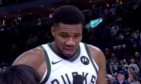 Giannis got Emotional during the 'MVP' chants after his 59-point game 🎤