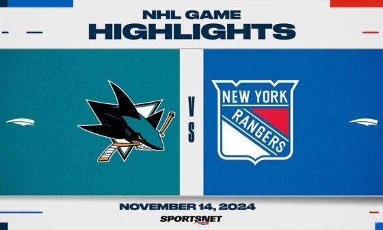 NHL Highlights | Rangers vs. Sharks - November 14, 2024