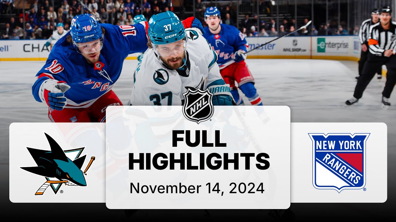 NHL Highlights | Sharks vs. Rangers | November 14, 2024