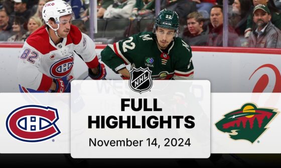 NHL Highlights | Canadiens vs. Wild | November 14, 2024