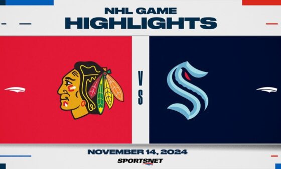 NHL Highlights | Blackhawks vs. Kraken - November 14, 2024