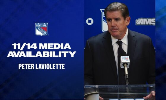 NYR vs SJS: Peter Laviolette Postgame Media Availability | Nov. 14, 2024