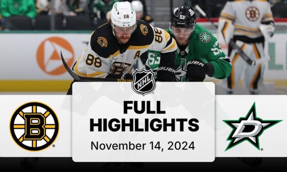 NHL Highlights | Bruins vs. Stars - November 14, 2024