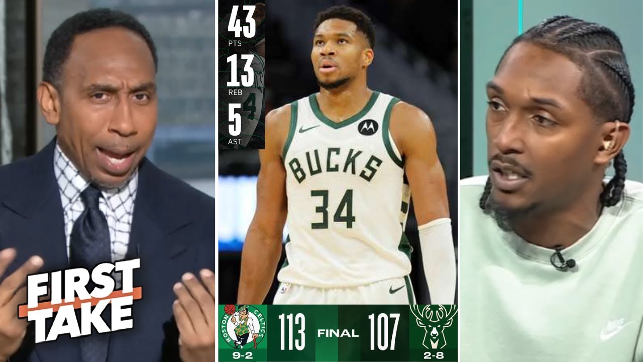 FIRST TAKE | "Giannis' 43 Pts weren't enough" - Lou Williams reacts to Bucks fall to Celtics 113-107