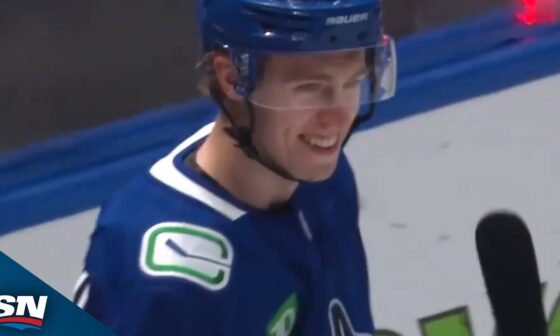 Canucks' Jonathan Lekkerimaki Scores First NHL Goal In Second Career Game