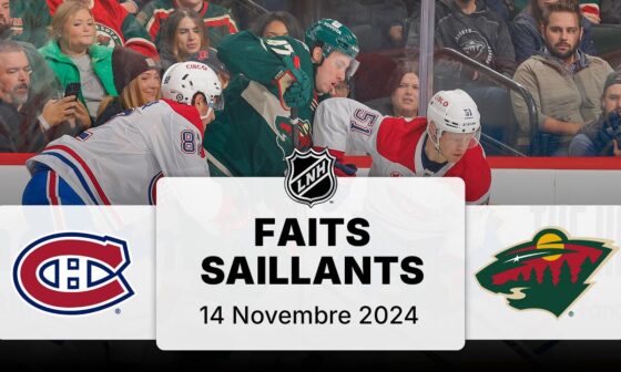 Canadiens vs Wild 14/11/24 | Faits saillants