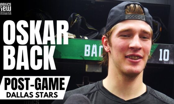 Oskar Back Reacts to Scoring First Ever NHL Goal for Dallas Stars Against Boston | Stars Post-Game