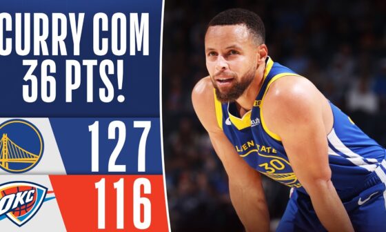 CURRY ativa 'modo splash', E GOLDEN STATE WARRIORS vence OKC fora de casa na NBA - Melhores Momentos