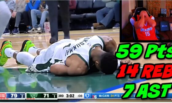 GIANNIS 59 POINTS?!  FINAL Minutes Milwaukee Bucks vs Detroit Pistons Reaction