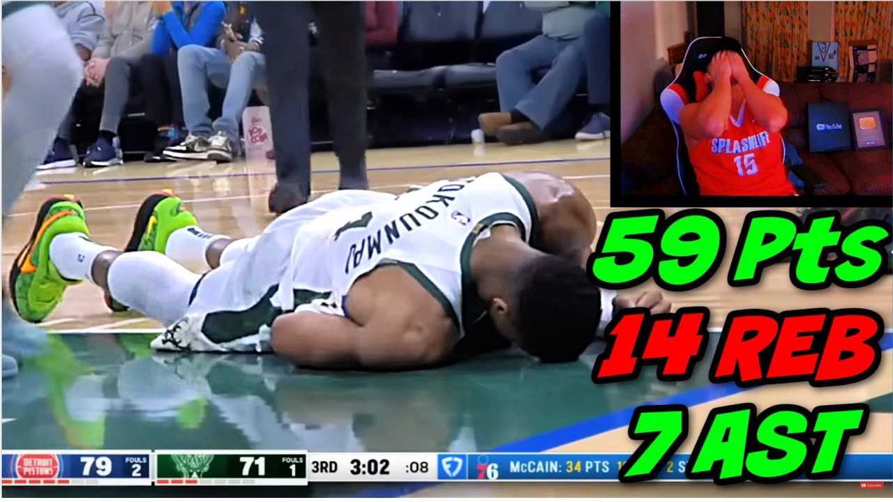 GIANNIS 59 POINTS?!  FINAL Minutes Milwaukee Bucks vs Detroit Pistons Reaction