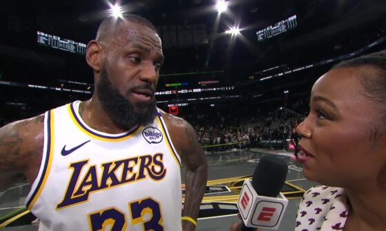 LeBron James gives Anthony Davis his flowers after win vs. the Spurs | NBA on ESPN