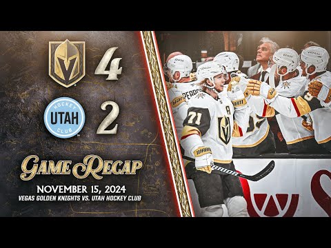 HIGHLIGHTS | Vegas Golden Knights 4, Utah Hockey Club 2 | Nov. 15, 2024