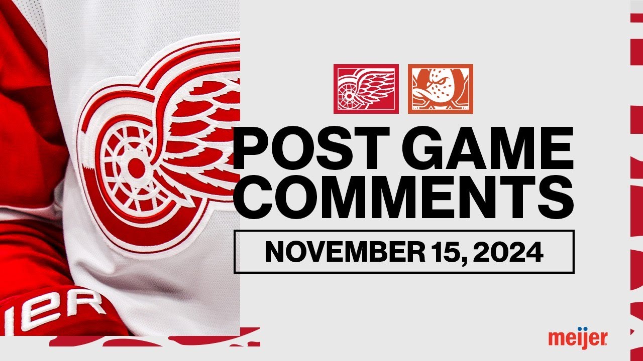 Dylan Larkin, Marco Kasper, Derek Lalonde Post Game Comments vs ANA | Nov. 15, 2024