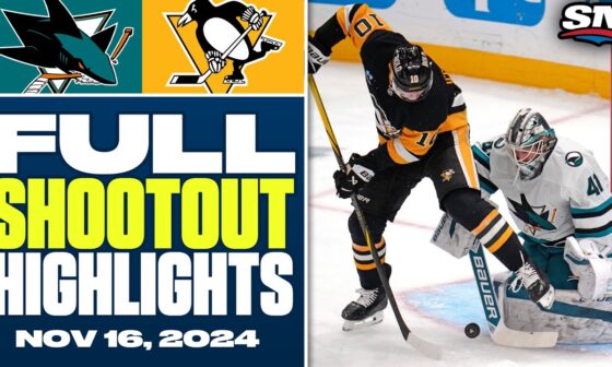 San Jose Sharks at Pittsburgh Penguins | FULL Shootout Highlights - November 16, 2024