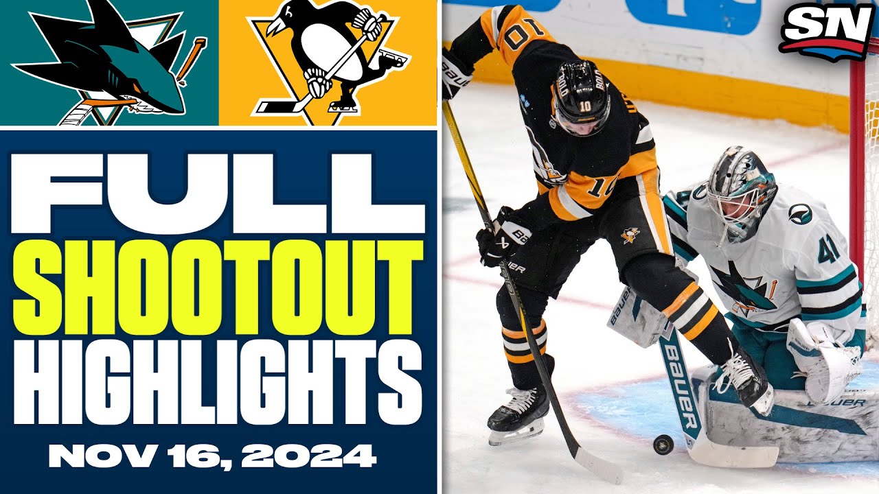 San Jose Sharks at Pittsburgh Penguins | FULL Shootout Highlights - November 16, 2024