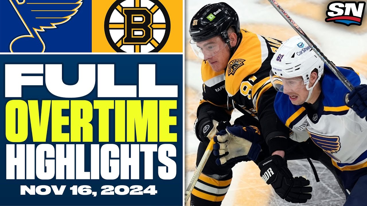 St. Louis Blues at Boston Bruins | FULL Overtime Highlights - November 16, 2024