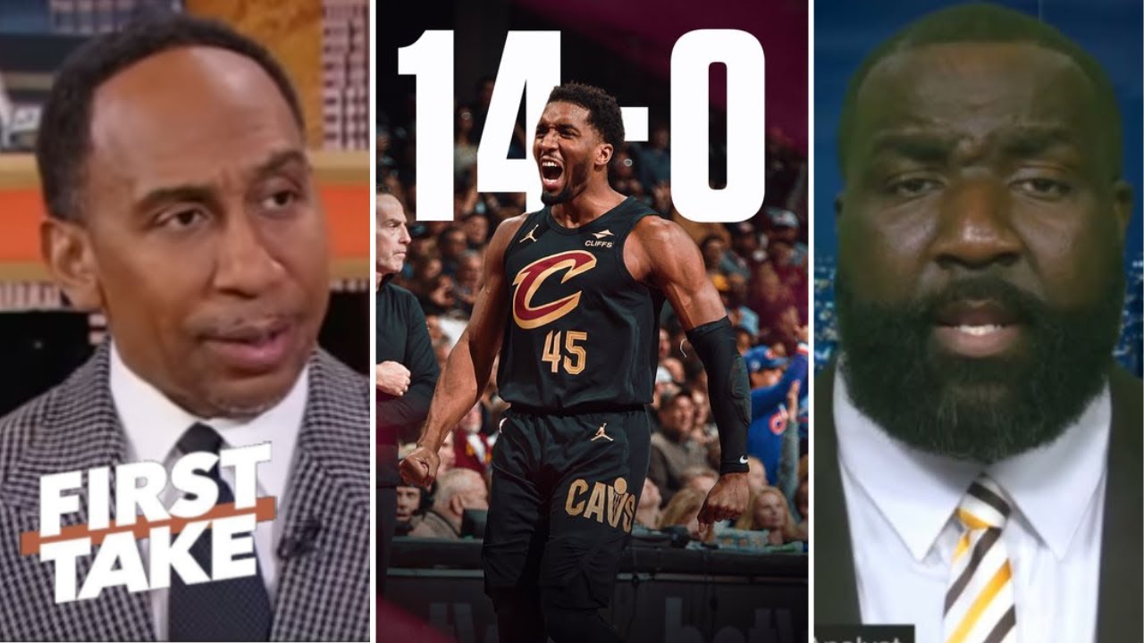 FIRST TAKE | "Cavaliers are LEGIT!" - Stephen A. admits with Perk after Mitchell-Cavs move to 14-0